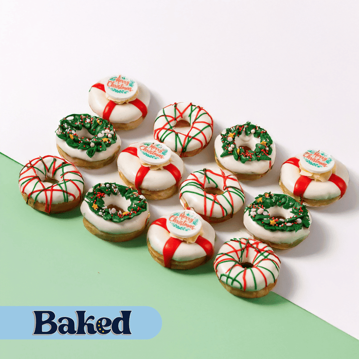 Weihnachten Officebox XL - 60 Mini-Donuts mit Logo