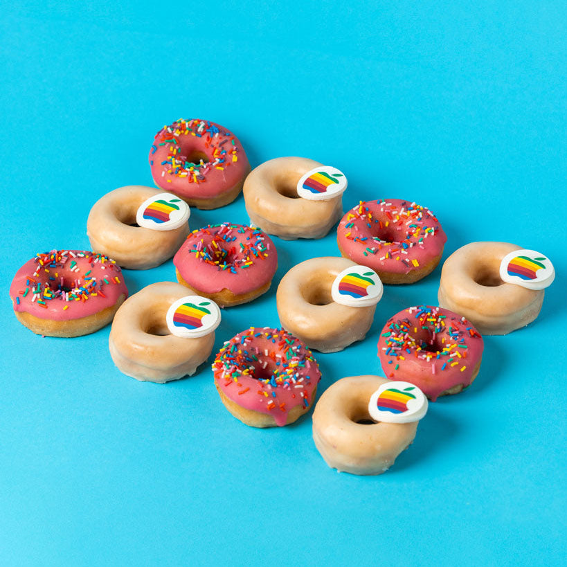 Custom Brandbox XL - 60 Mini-Donuts mit Logo und Firmenfarben