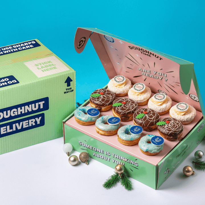 Weihnachten Officebox XL - 60 Mini-Donuts mit Logo