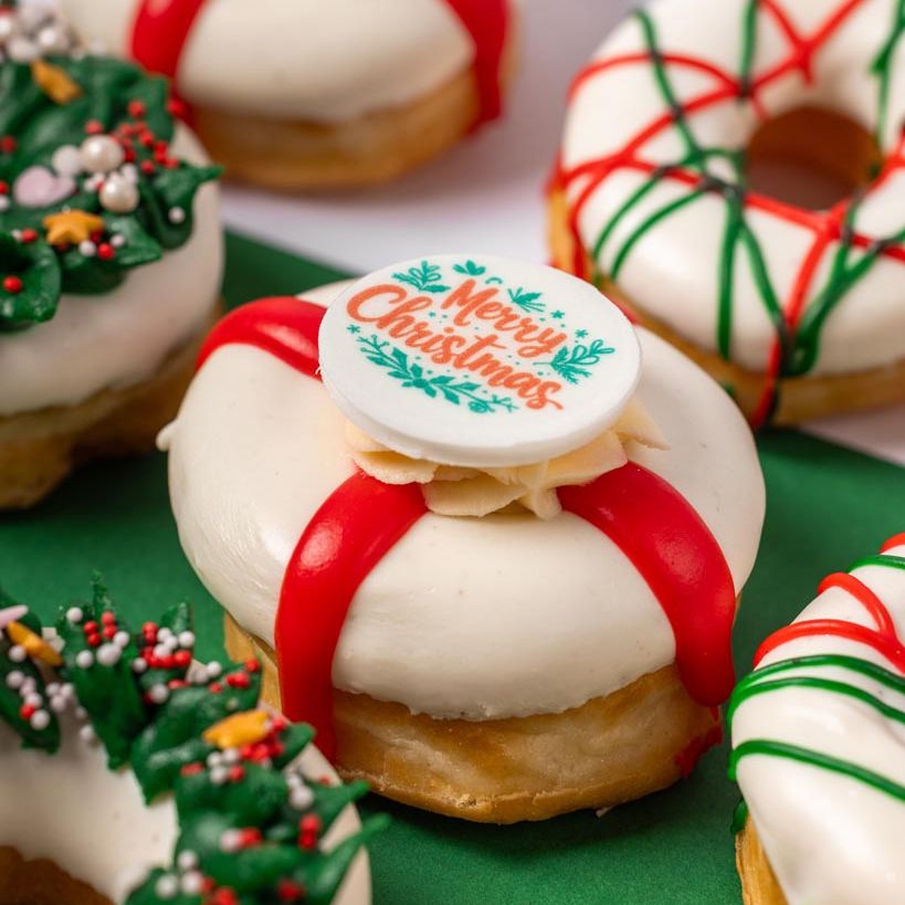 Weihnachten Officebox XL - 60 Mini-Donuts mit Logo