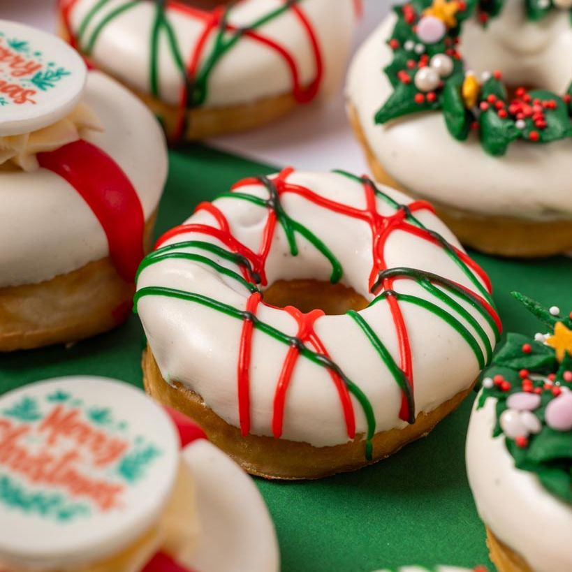 Weihnachten Officebox XL - 60 Mini-Donuts mit Logo