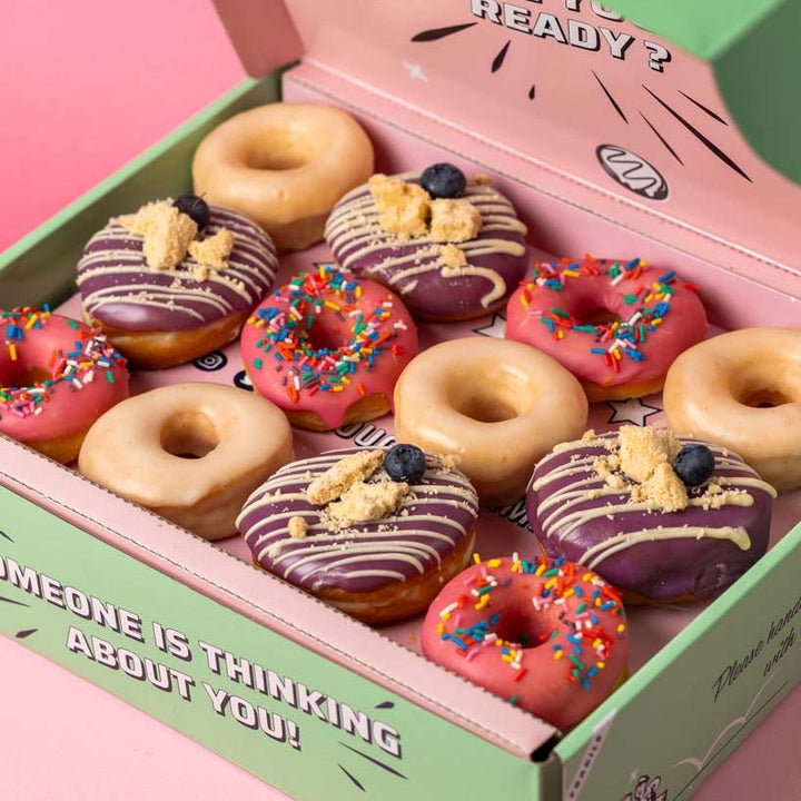 "Pink Party" Mini-Donut Geschenkbox (vegan)